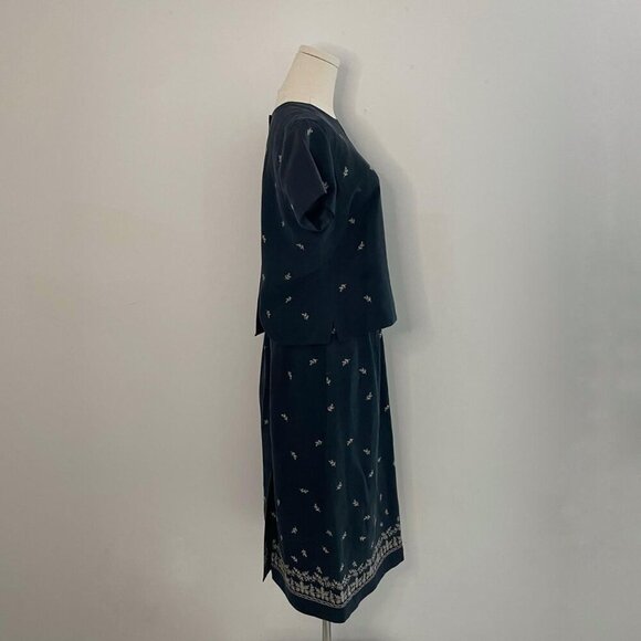 Vintage Talbots 90s Silk Linen Two-Piece Set Midi Skirt + Top Womens Size 10 - Picture 3 of 8